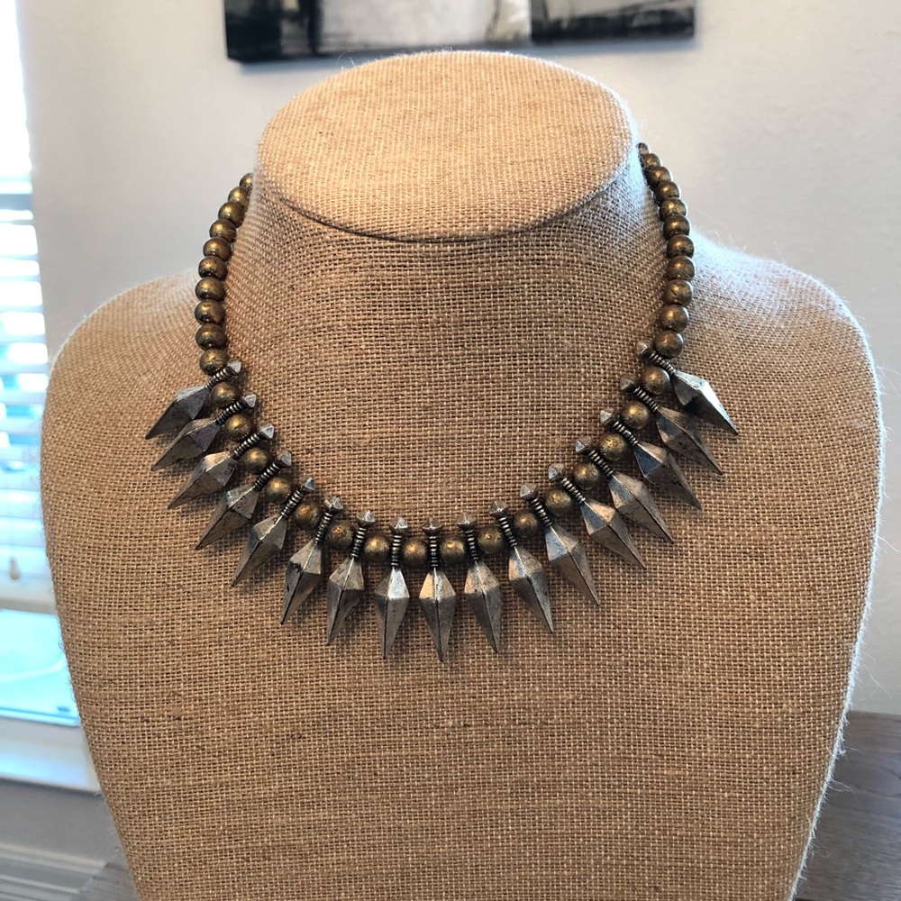 Bronze & Silver Metal Necklace
